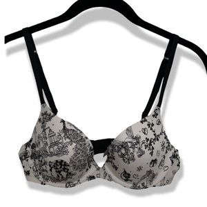 NWOT Victoria Secret white black rhinestone bra